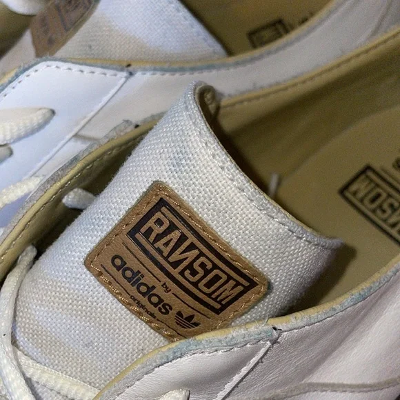 adidas x Randsom rare collab low ride sneakers solid white athletic - Picture 7 of 12